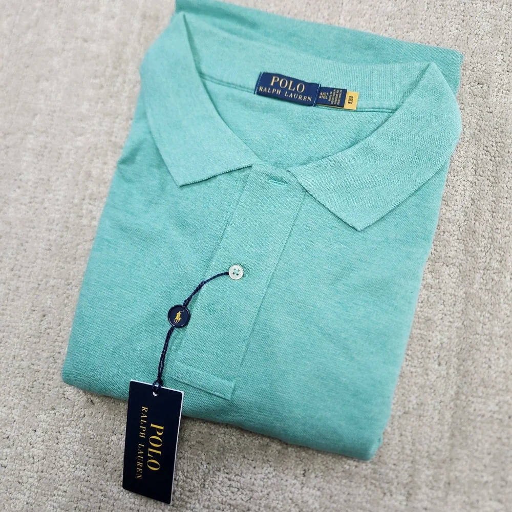 Polo‎ Ralph Lauren Shirt Men 4XLT Mesh Classic Green NEW Luxury Wealth Cotton